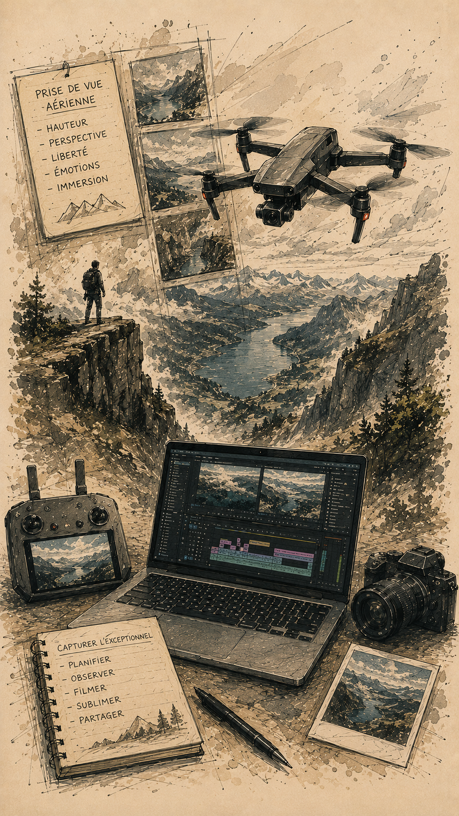 Illustration du service de prise de vue aérienne par drone